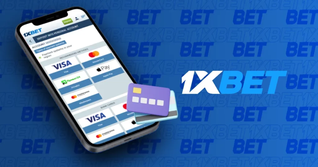 Payment metods in mobile app from 1xBet